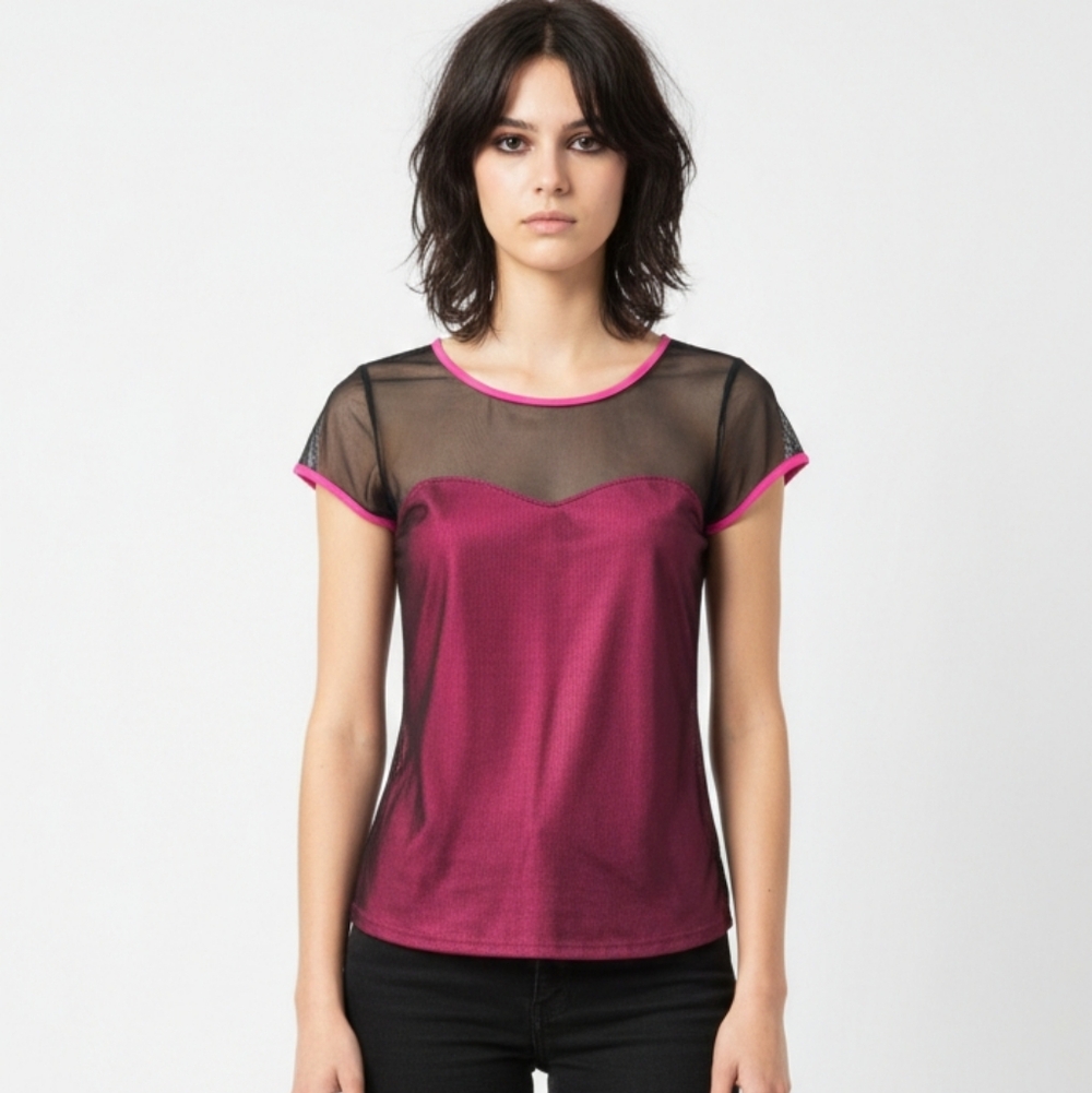Bebe Sport Y2K Tee Athletic Streetwear Mesh Sporty Club Rave XS